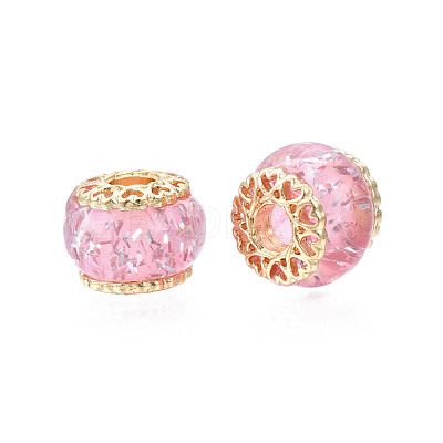 Rack Plating Alloy European Beads MPDL-N039-199-02G-1