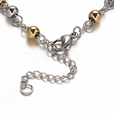 Rosary Bead Bracelets with Cross BJEW-E282-03GP-1