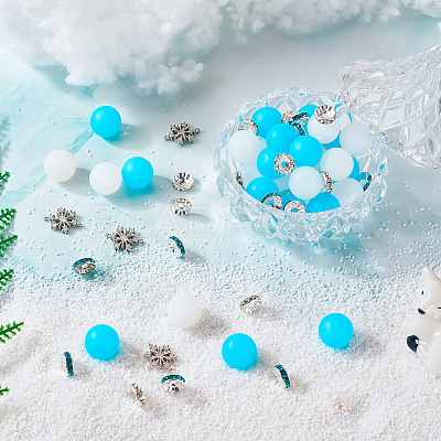 DIY Round Silicone Focal & Flat Round Iron Rhinestone Spacer Beads Jewelry Finding Making Kits DIY-TA0011-85-1