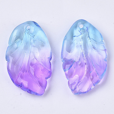Two Tone Transparent Spray Painted Glass Pendants X1-GLAA-T013-02-D01-1