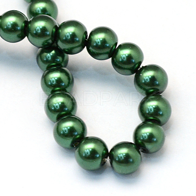Baking Paint Pearlized Glass Pearl Round Bead Strands HY-Q003-6mm-75-1