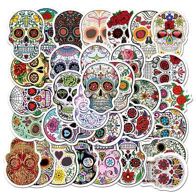 Halloween Theme Luminous Body Art Tattoos Stickers SKUL-PW0002-092-1