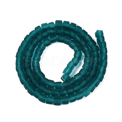 Transparent Frosted Glass Beads Strands GLAA-N072-01A-A11-1