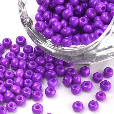 Baking Paint 8/0 Glass Seed Beads SEED-Q025-3mm-L29-1