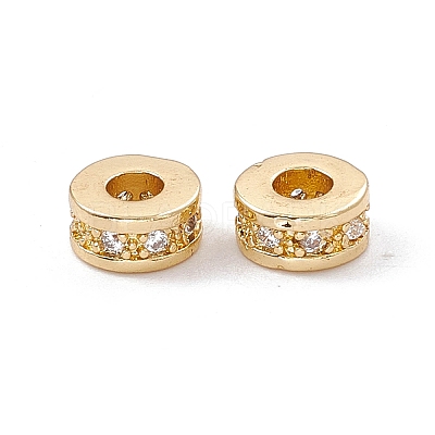 Brass Micro Pave Cubic Zirconia Beads ZIRC-F009-31LG-1