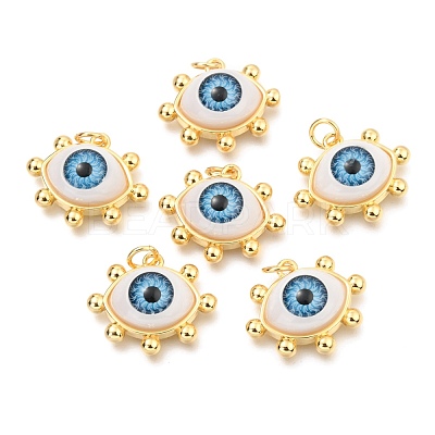 Brass Acrylic Pendants ZIRC-J024-01G-1