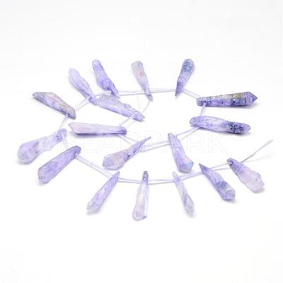 Electroplated Natural Quartz Crystal Beads Strands G-G890-A-02-1