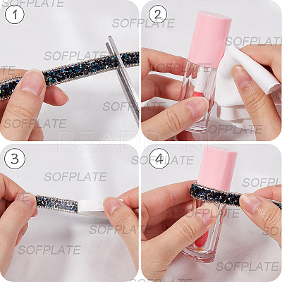 5 Yards Self Adhesive Resin Rhinestone Tape DIY-SP0002-49C-1