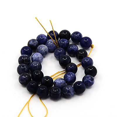 Natural Sodalite Beads Strands G-G515-12mm-07-1