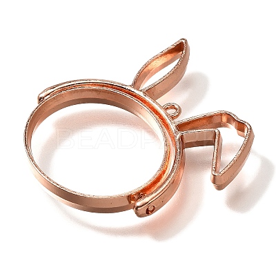 Rabbit Rotatable Alloy Swivel Open Back Bezel Pendants PALLOY-I223-19RG-1