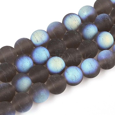 Frosted Transparent Glass Beads Strands LS-GLAA-T032-T10mm-MBB02-1
