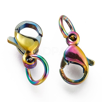 Ion Plating(IP) 304 Stainless Steel Lobster Claw Clasps STAS-G240-01A-C-1