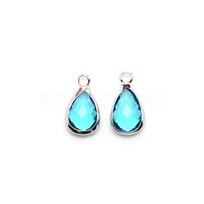 Faceted Glass Pendants FIND-WH0097-40C-1