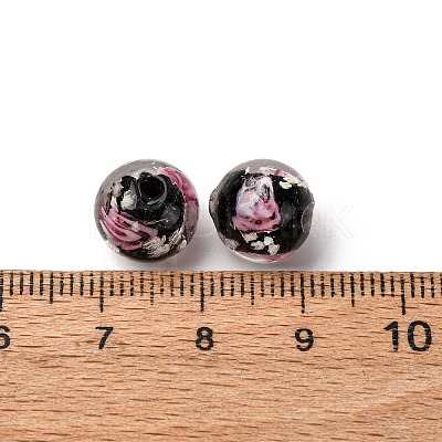 Luminous Handmade Glod Sand Lampwork Beads Strands LAMP-B028-03Q-10mm-1