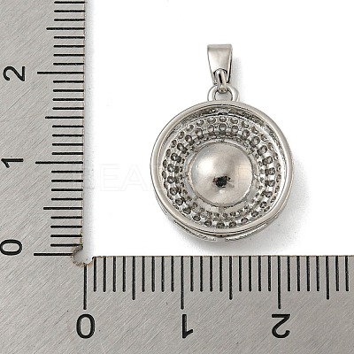 Brass Micro Pave Clear Cubic Zirconia Pendants KK-N254-118P-01-1