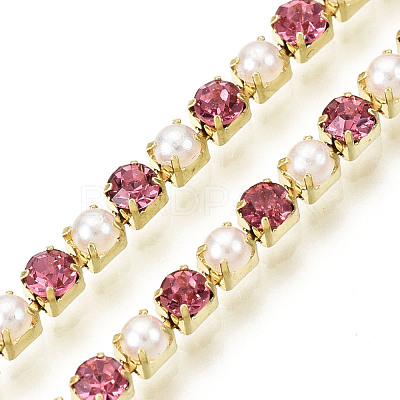 Brass Rhinestone Strass Chains CHC-N017-001A-A23-1