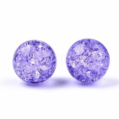 Transparent Crackle Acrylic Round Beads Strands CCG-R002-12mm-06-1