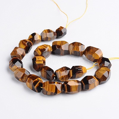 Nuggets Natural Tiger Eye Beads Strands G-D770-01-1