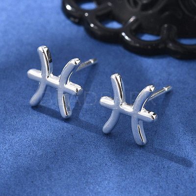 925 Sterling Silver Stud Earrings EJEW-K303-01S-12-1