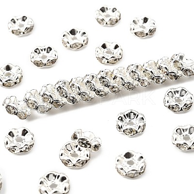 Brass Rhinestone Spacer Beads RSB06C14-1