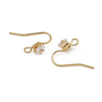 SHEGRACE Brass Pave Cubic Zirconia Earring Findings XGRQ4S891-741G-1