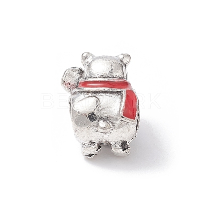 Christmas Theme Alloy Enamel European Beads MPDL-Q213-11AS-1