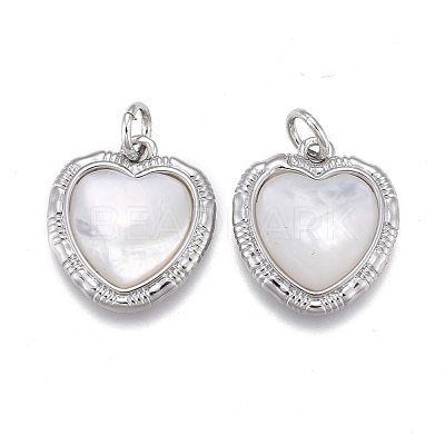 Natural Shell Pendants ZIRC-M108-55P-1