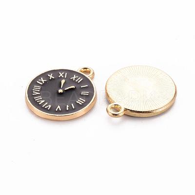 Clock Alloy Enamel Pendants ENAM-Q033-11B-1