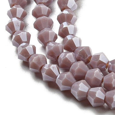 Opaque Solid Color Electroplate Glass Beads Strands EGLA-A039-P4mm-A13-1