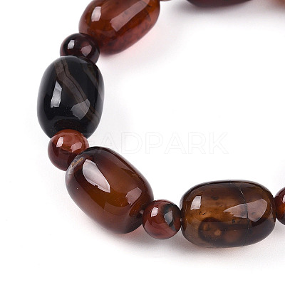 Natural Agate BeadStretch Bracelets G-P570-01L-1