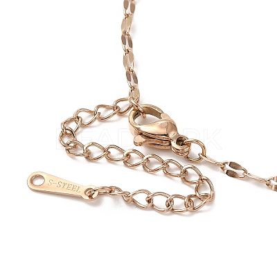 Ion Plating(IP) 304 Stainless Steel Dapped Chain Necklace for Men Women NJEW-E076-02RG-1