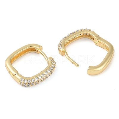 Rack Plating Square Brass Micro Pave Cubic Zirconia Hoop Earrings EJEW-Z059-13G-01-1