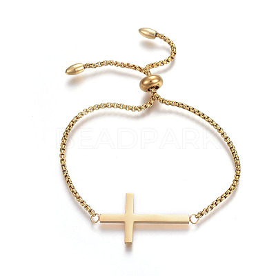 Adjustable 304 Stainless Steel Slider Bracelets BJEW-O170-08-1