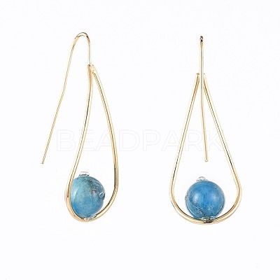 Natural Apatite Dangle Earrings EJEW-JE03595-05-1