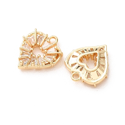Valentine's Day Brass Micro Pave Clear Cubic Zirconia Charms KK-A304-24H-G-1