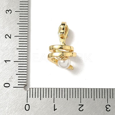 Snake Brass Micro Pave Cubic Zirconia Fold Over Clasps KK-I276-50G-1
