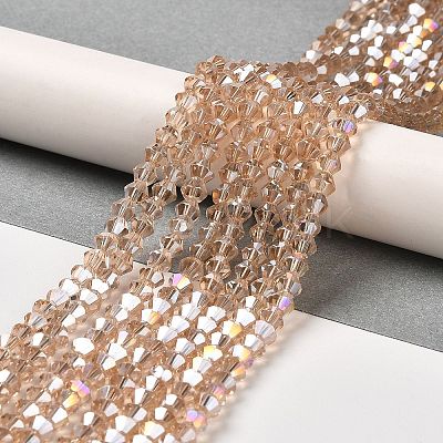 Transparent Electroplate Glass Beads Strands EGLA-A039-T3mm-B12-1