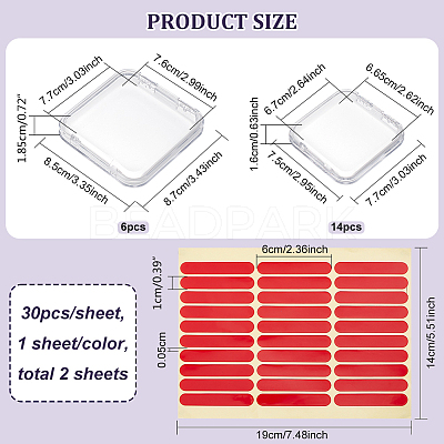 20Pcs Transparent Plastic Nail Art Tool Storage Box CON-BC0007-03D-1