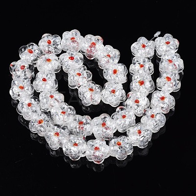 Transparent Handmade Bumpy Lampwork Beads Strands LAMP-S194-022G-1
