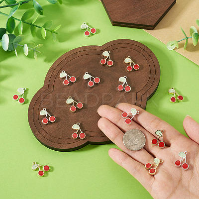 16Pcs 2 Colors Alloy Enamel Pendants ENAM-TA0003-85-1