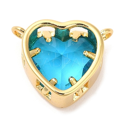 Real 18K Gold Plated Brass Heart Charms KK-D027-18G-1