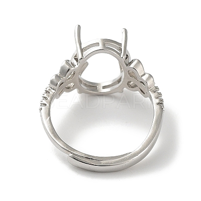 Adjustable Brass Solitaire Ring Settings KK-L193-08P-01-1