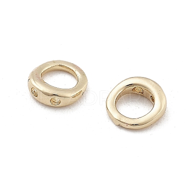 Brass Ring Charm Connectors KK-M306-04G-1