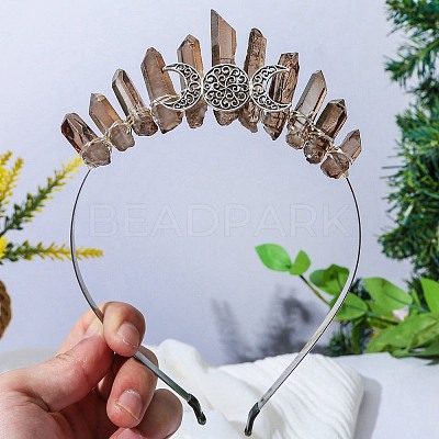 Raw Natural Quartz Hair Bands PW-WG74161-13-1