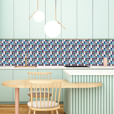 10 Sheets PVC Self Adhesive Mosaic Tile Stickers FIND-WH0145-99-1