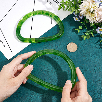 Resin Imitation Jade Bag Handles FIND-WH0128-03-1