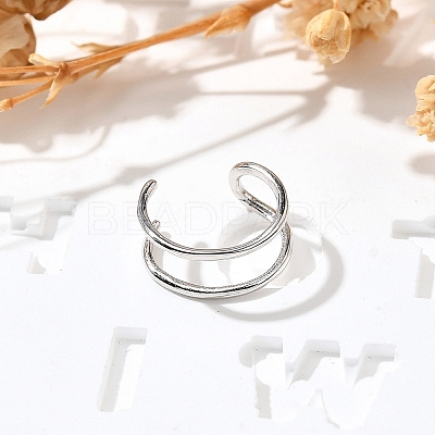 925 Sterling Silver Cuff Earrings for Women EJEW-F360-01A-P-1