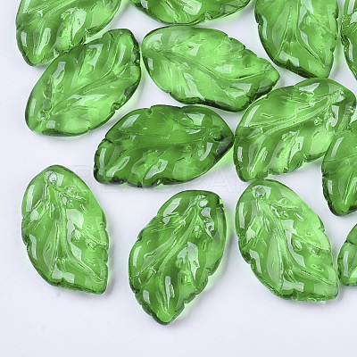 Transparent Spray Painted Glass Pendants X-GLAA-T013-02-C05-1