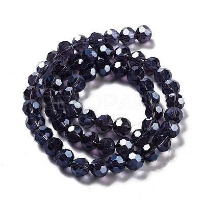 Electroplate Transparent Glass Beads Strands EGLA-A035-T10mm-A15-1