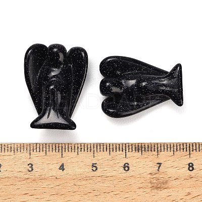 Synthetic Blue Goldstone Gemstone Carved Angle Figurines GG-CBA8396-A14-1